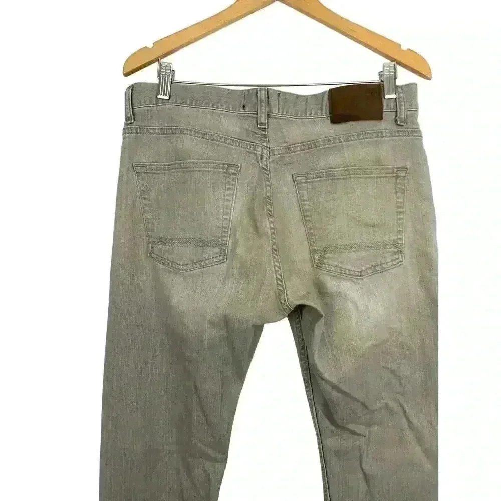 Timberland Gray Charcoal Wash Stretch‎ Denim 33x30 Straight Jeans Mens